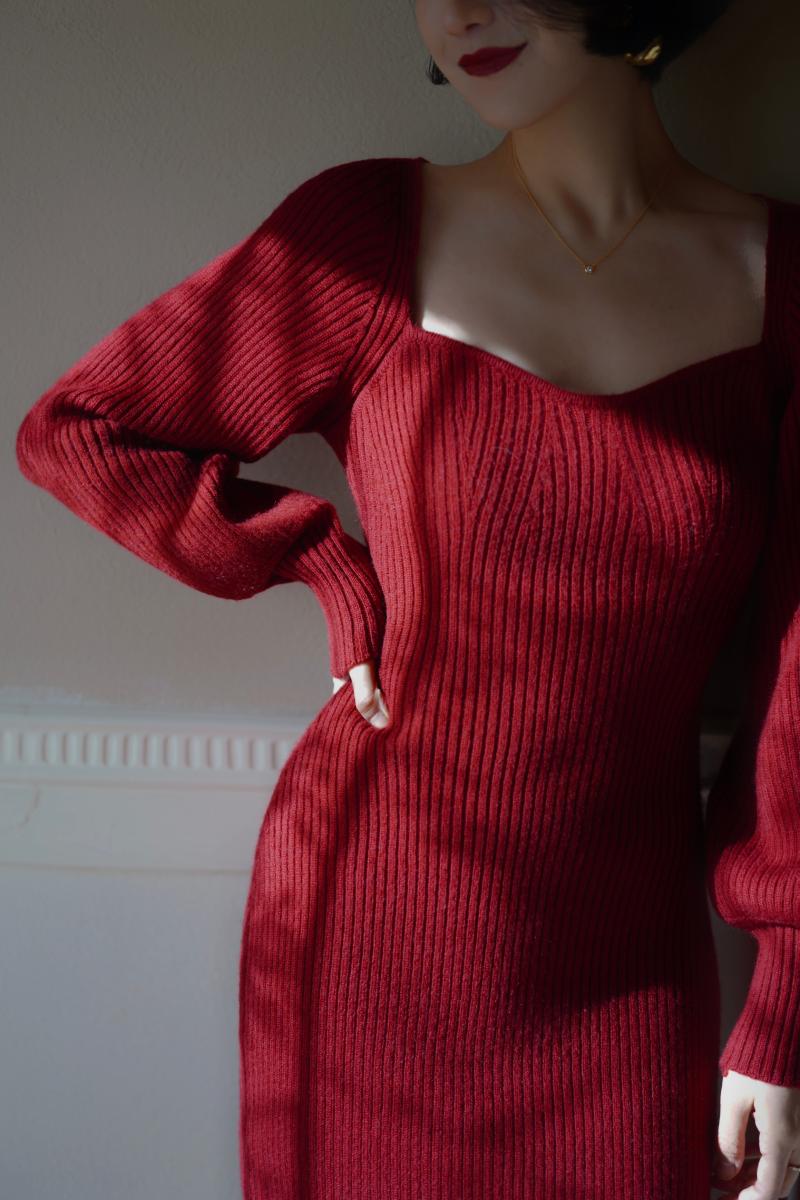 Crimson Lady Knit Dress