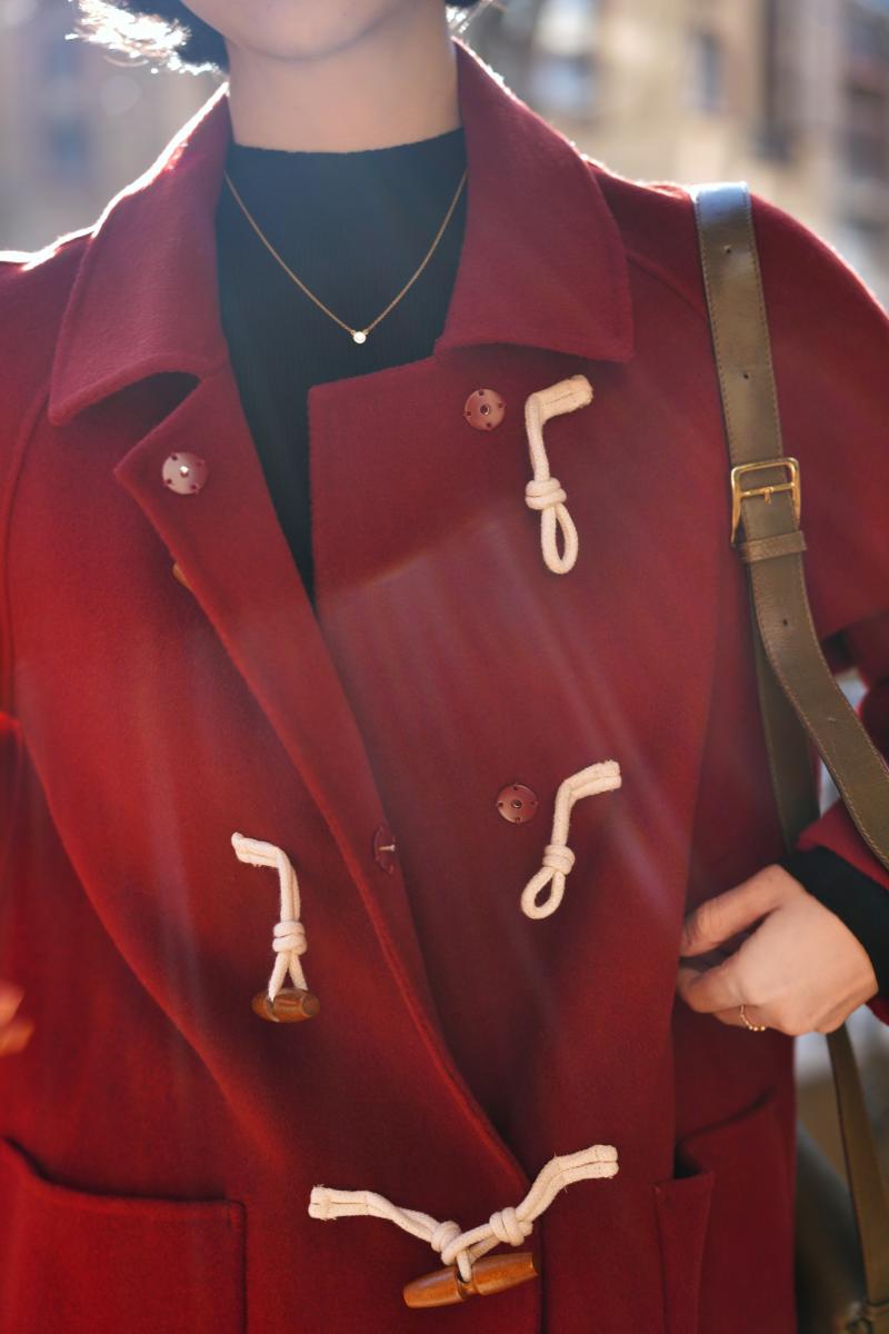 Crimson Lady Classical Duffle Coat