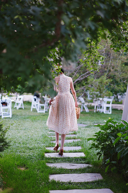 Polka dot tea party sleeveless dress