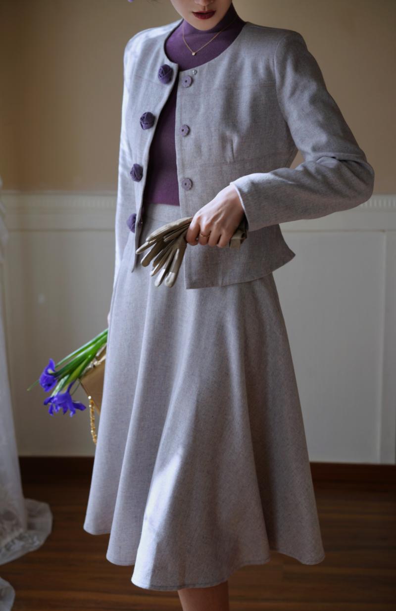 Lady Classical Jacket and Umbrella Skirt