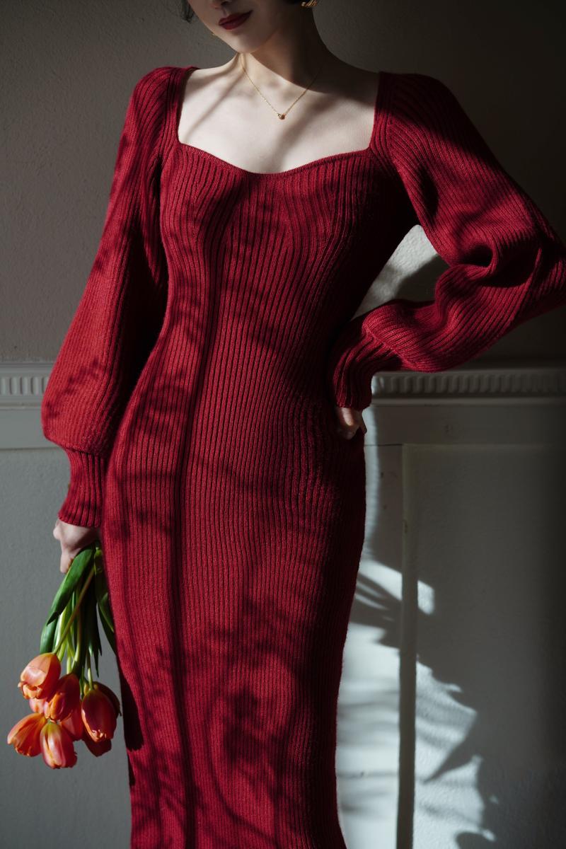 Crimson Lady Knit Dress