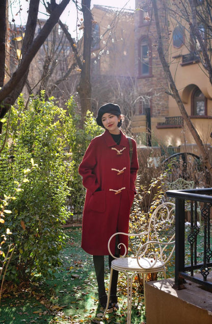 Crimson Lady Classical Duffle Coat