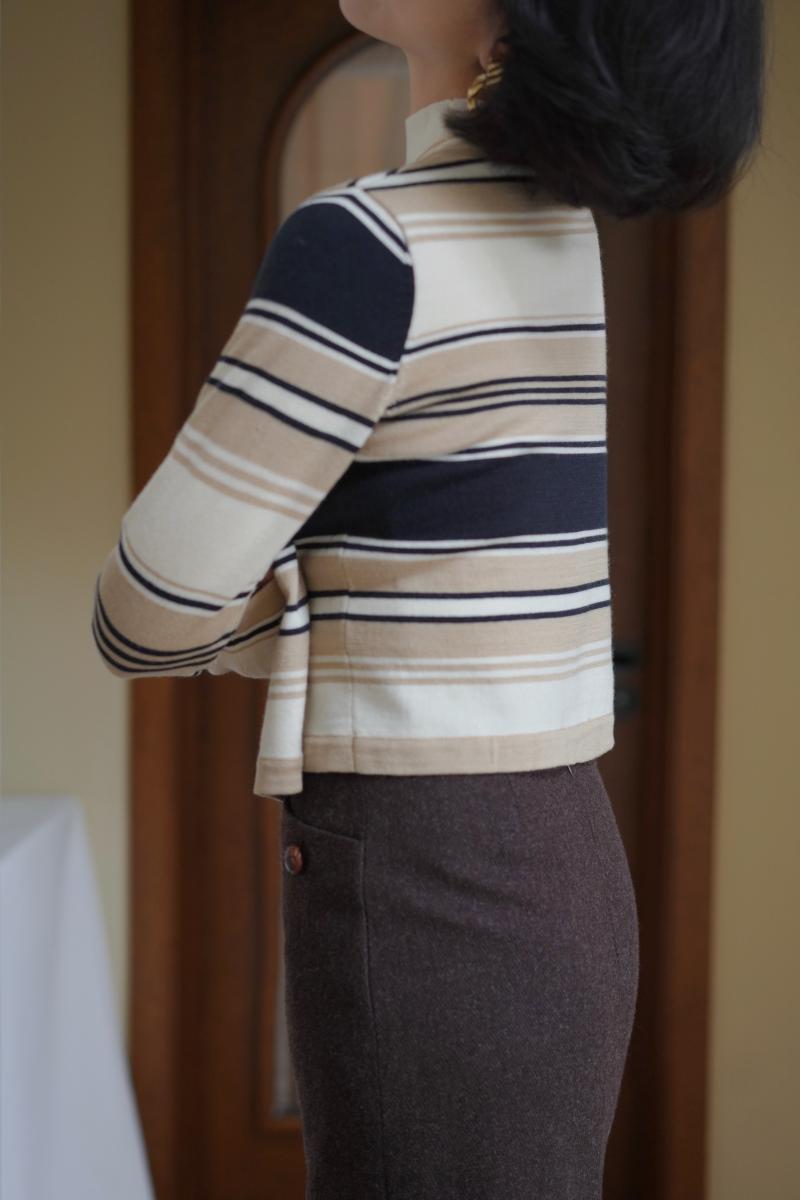 Lady's Striped Knit Cardigan