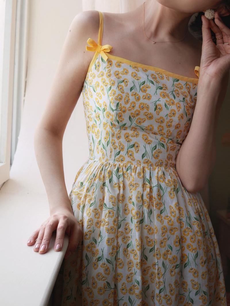 Wisteria Bouquet Retro Camisole Dress