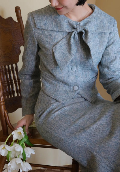 Forget-me-not lady tweed jacket and mermaid skirt