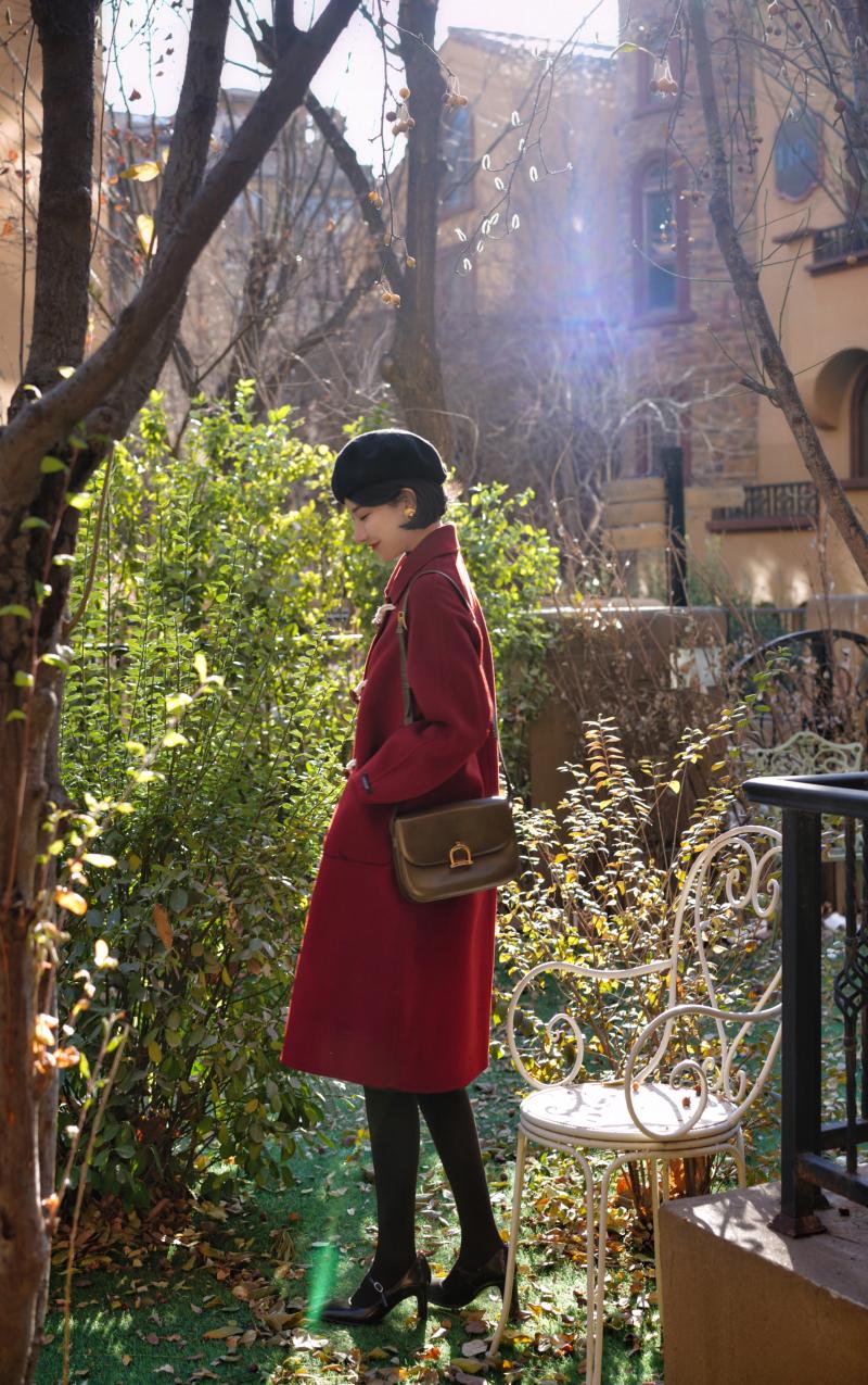 Crimson Lady Classical Duffle Coat