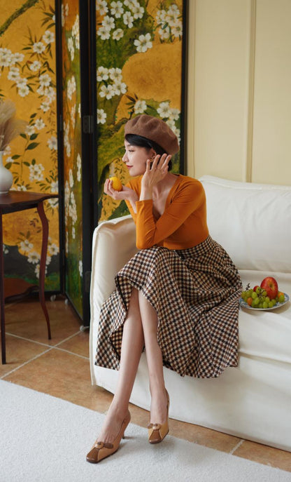 British plaid hepburn skirt