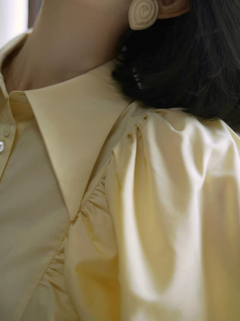 pale yellow lady classical blouse