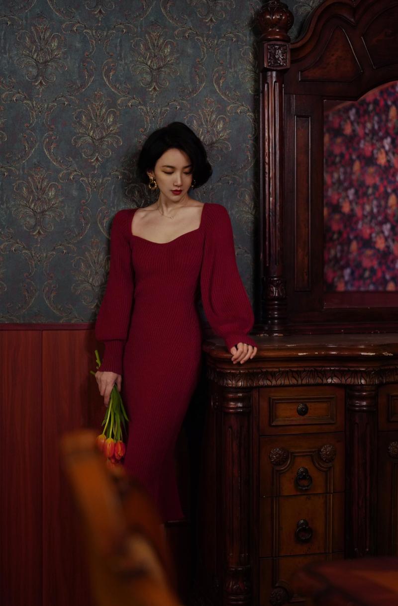 Crimson Lady Knit Dress