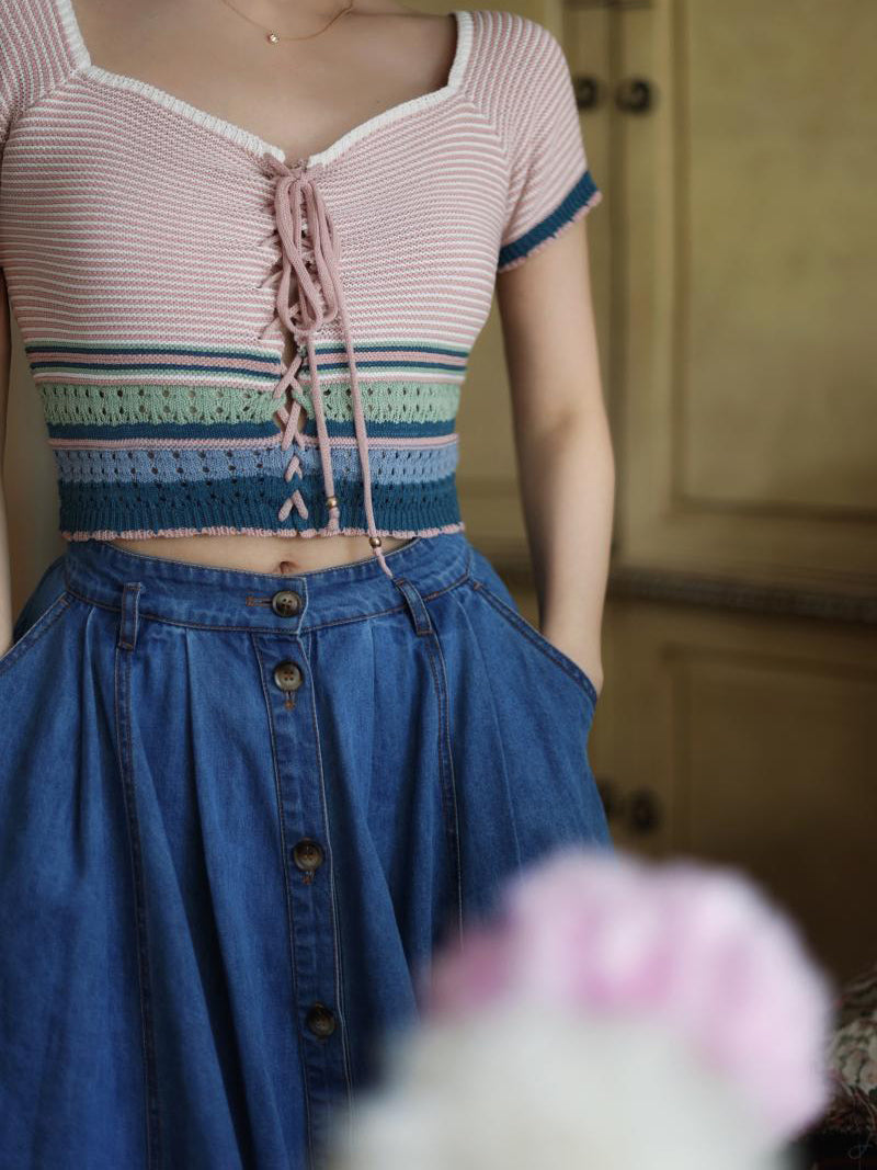 Indigo Blue Lady's Denim Skirt