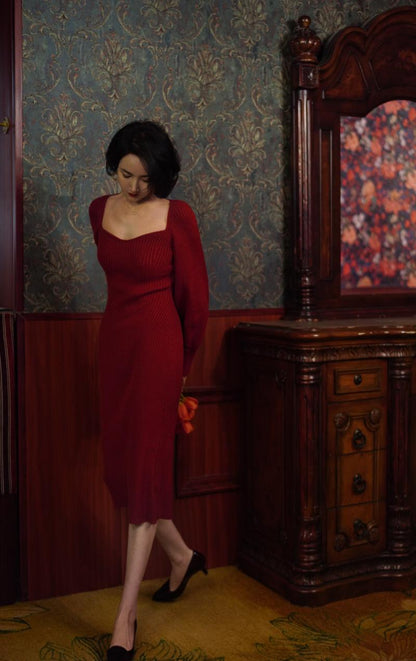 Crimson Lady Knit Dress