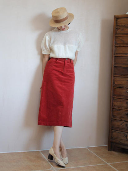 Crimson Lady Corduroy Skirt