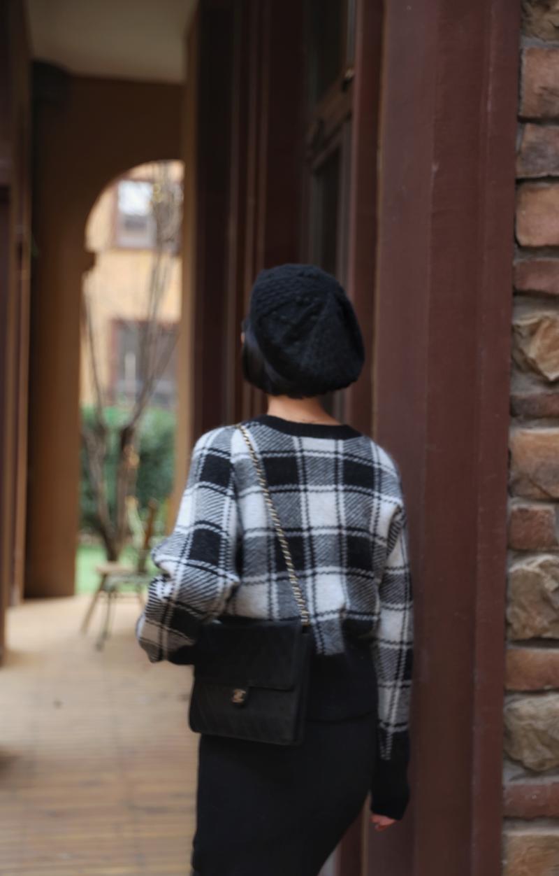 plaid retro sweater and cardigan