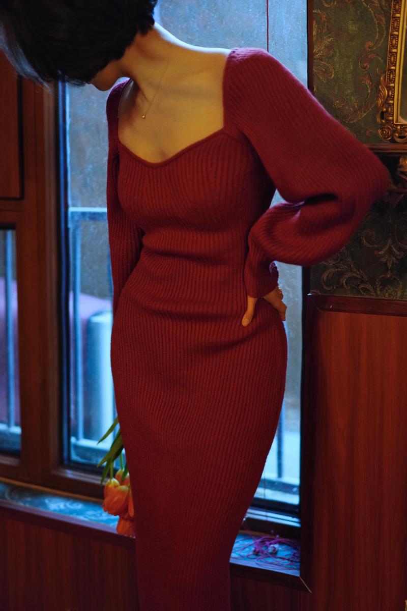 Crimson Lady Knit Dress