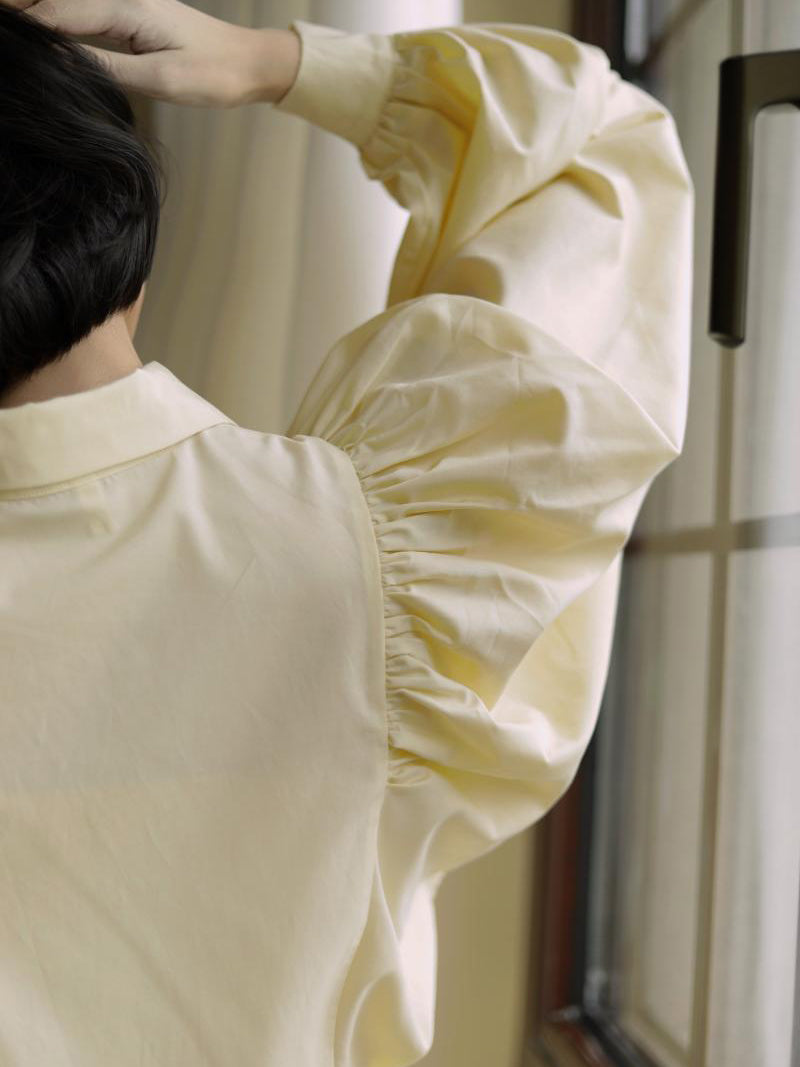 pale yellow lady classical blouse