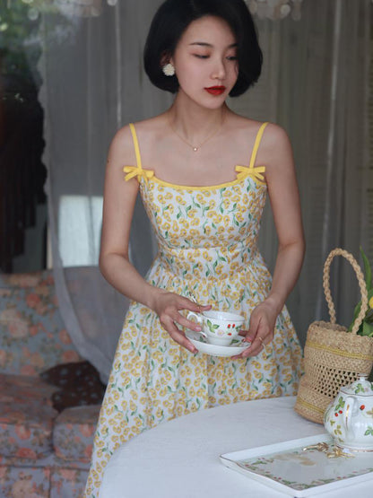 Wisteria Bouquet Retro Camisole Dress