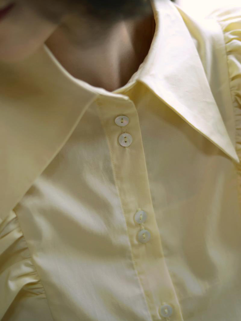 pale yellow lady classical blouse