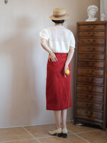 Crimson Lady Corduroy Skirt