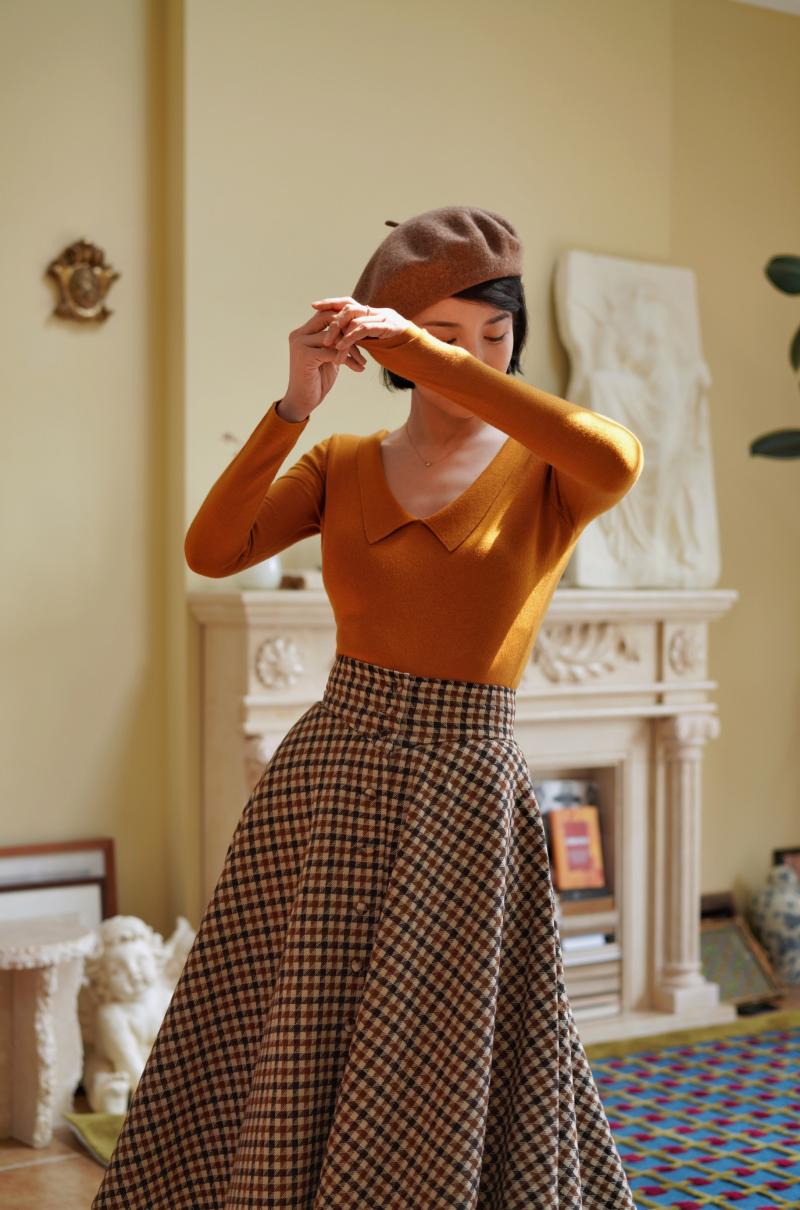 British plaid hepburn skirt