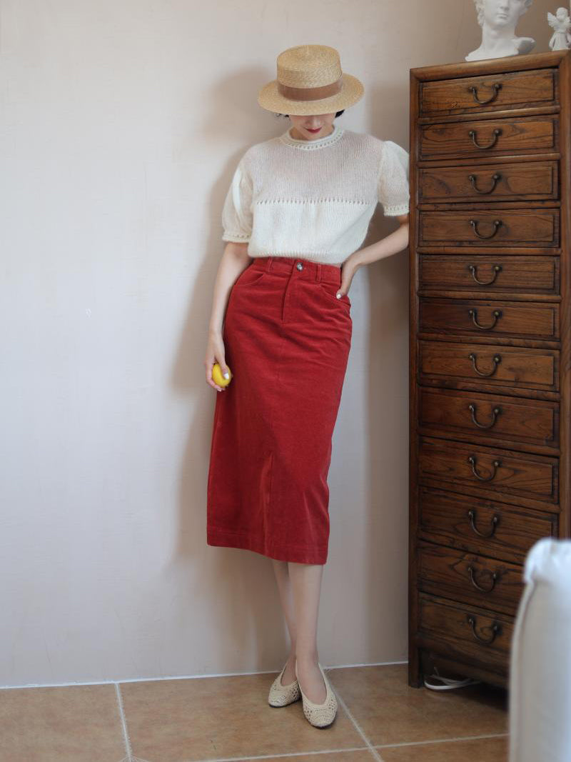 Crimson Lady Corduroy Skirt