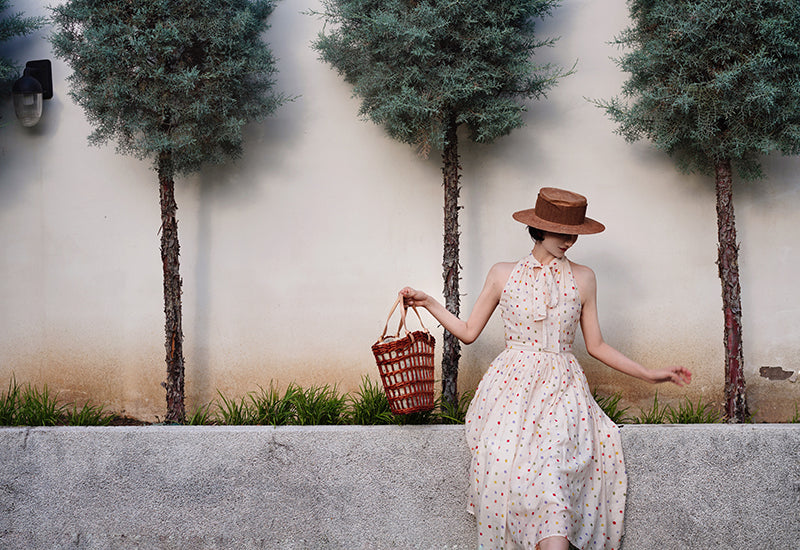 Polka dot tea party sleeveless dress