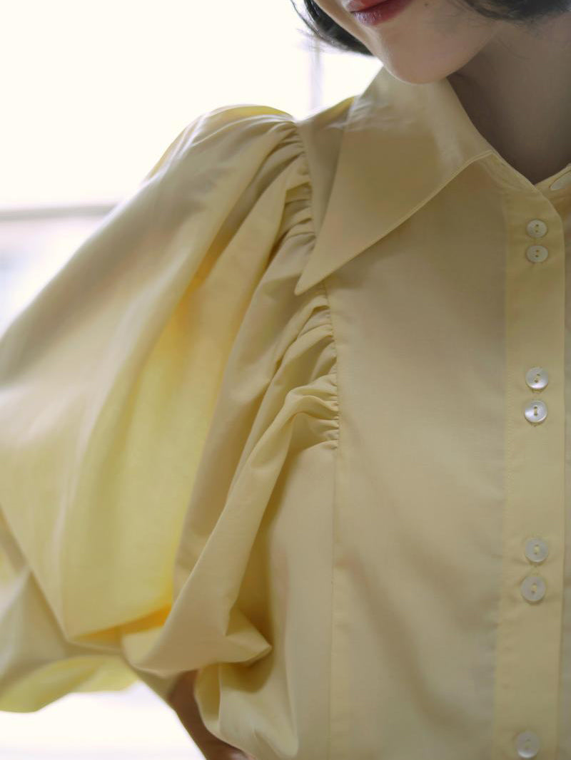 pale yellow lady classical blouse