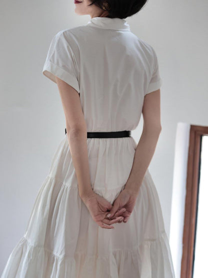 Pure white lady vintage dress