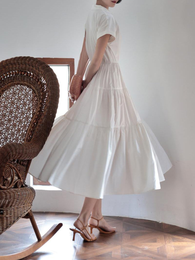 Pure white lady vintage dress