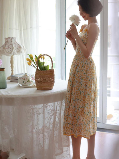 Wisteria Bouquet Retro Camisole Dress