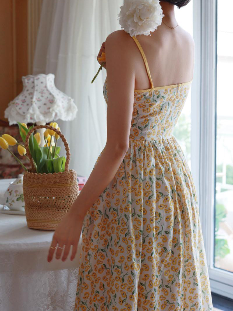 Wisteria Bouquet Retro Camisole Dress