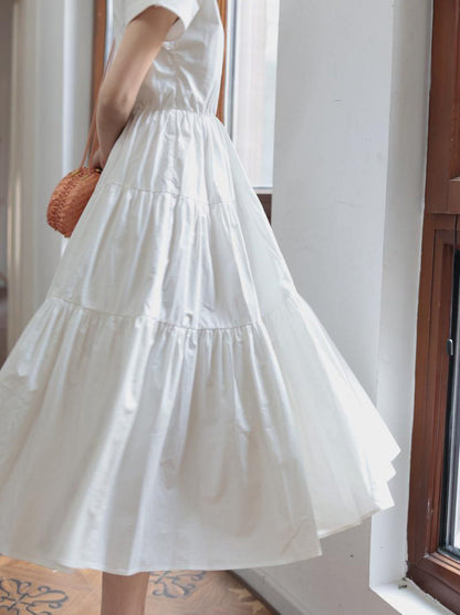 Pure white lady vintage dress