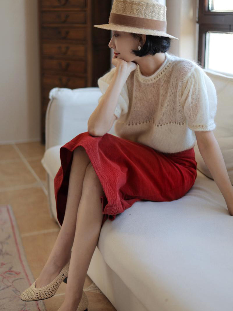 Crimson Lady Corduroy Skirt