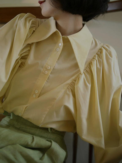 pale yellow lady classical blouse