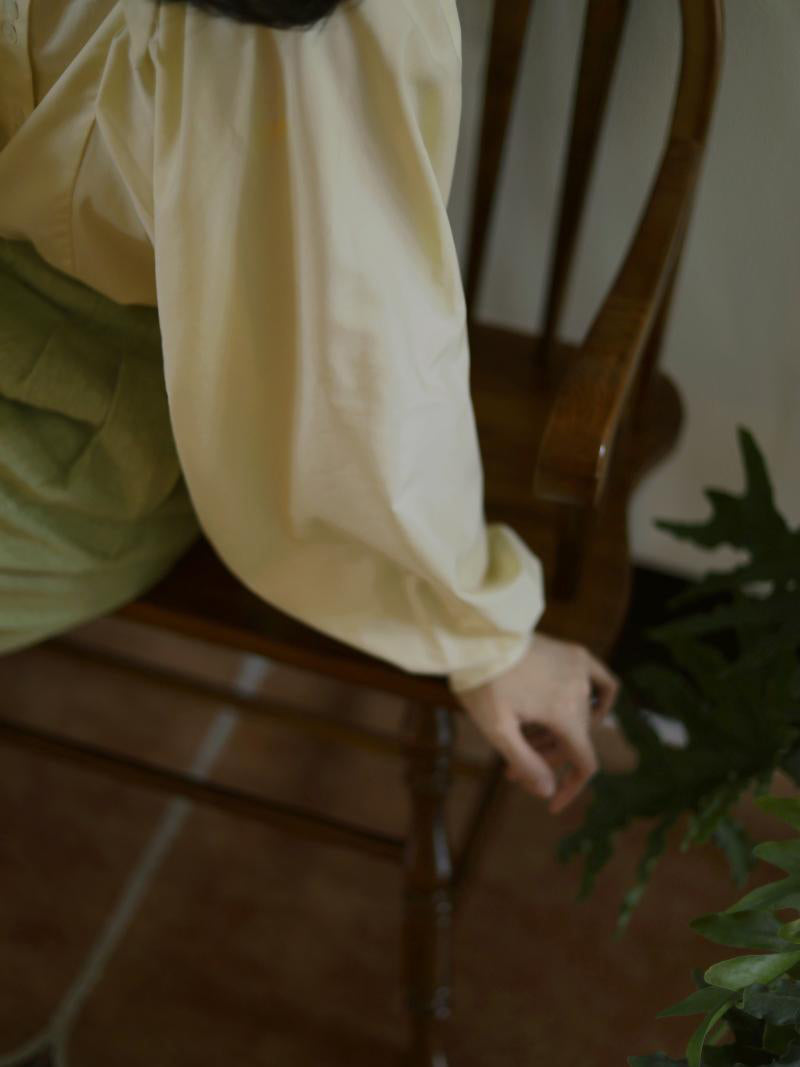 pale yellow lady classical blouse