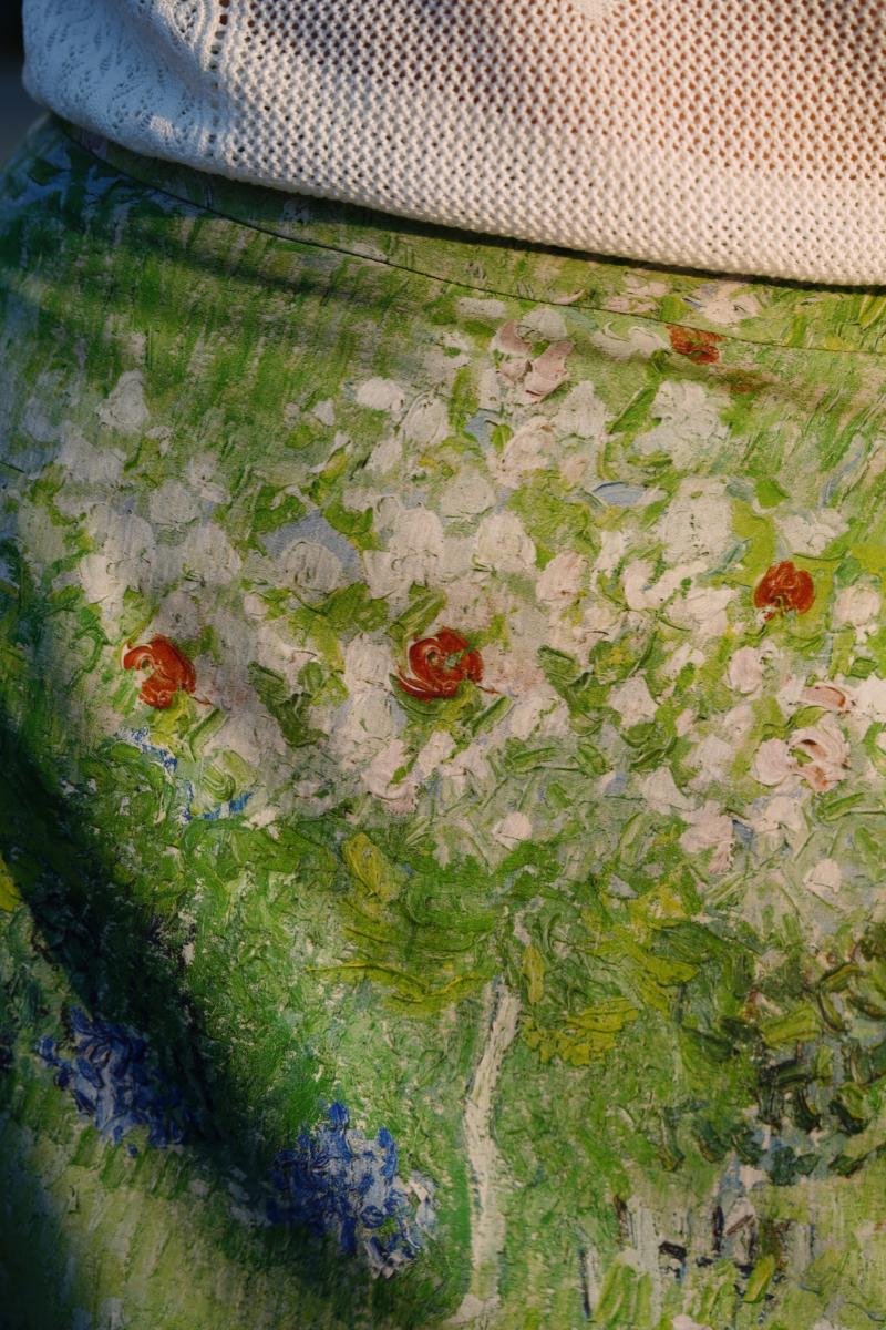 Garden oil painting wrap skirt