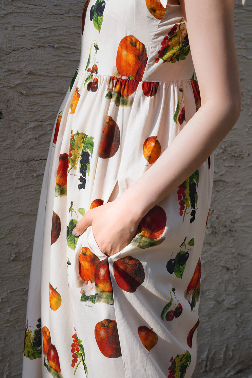 Fruit specimen strap long dress