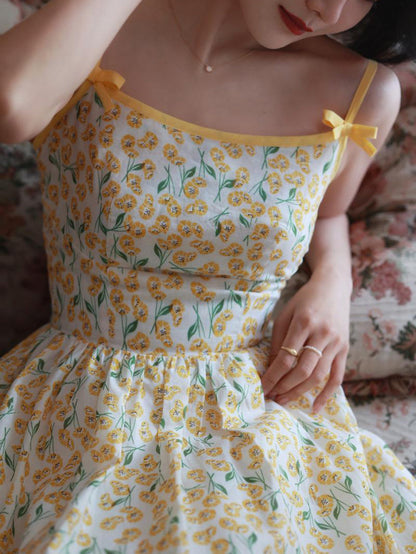 Wisteria Bouquet Retro Camisole Dress