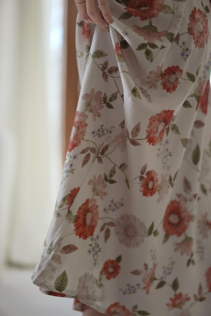 Flower watercolor pencil dress