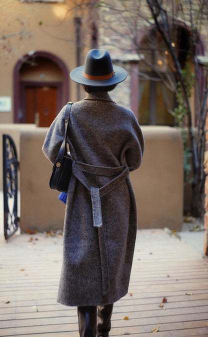 Black Ash Lady Long Wool Coat