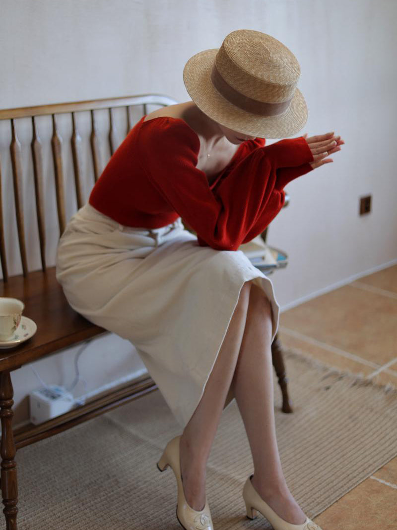 Ivory lady corduroy skirt