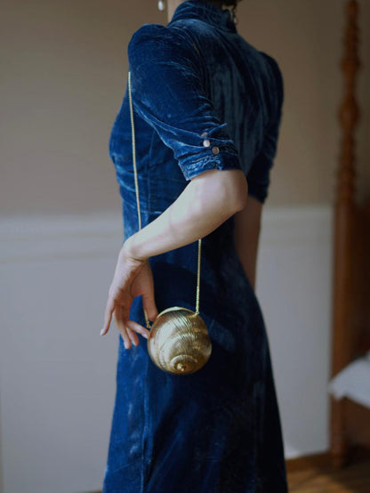 blue lady velvet dress