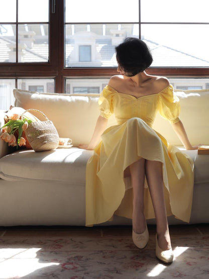 Pale Yellow Lady Hepburn Dress