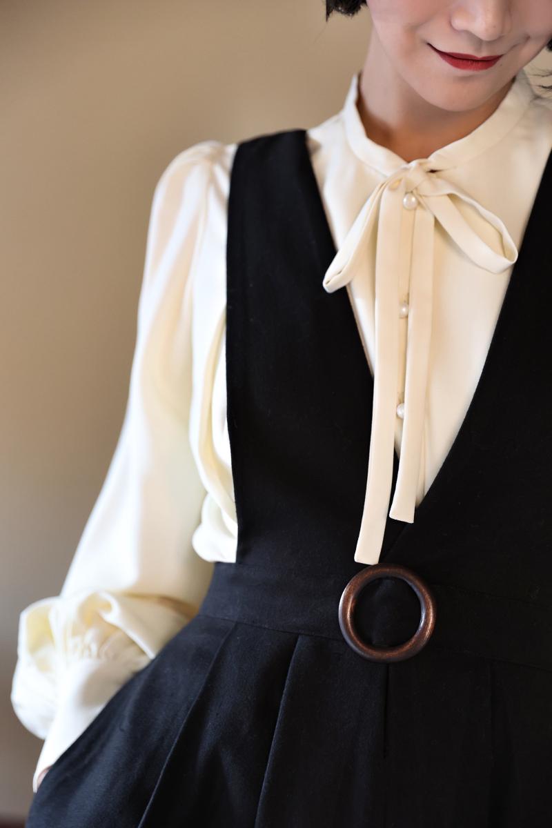 Lady Classical Ribbon Blouse