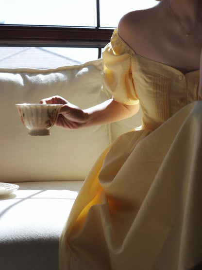 Pale Yellow Lady Hepburn Dress