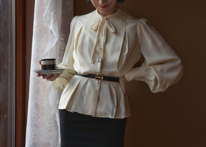 Lady Classical Ribbon Blouse