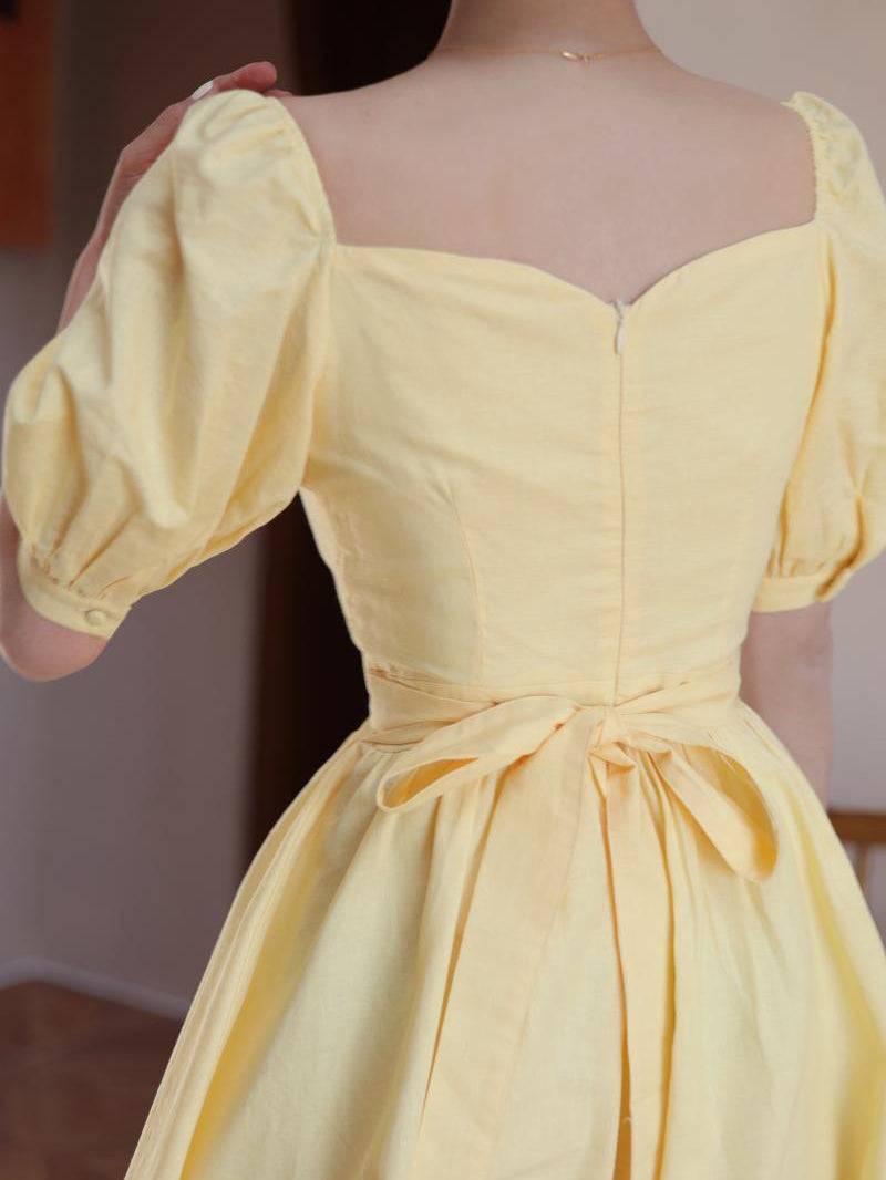 Pale Yellow Lady Hepburn Dress