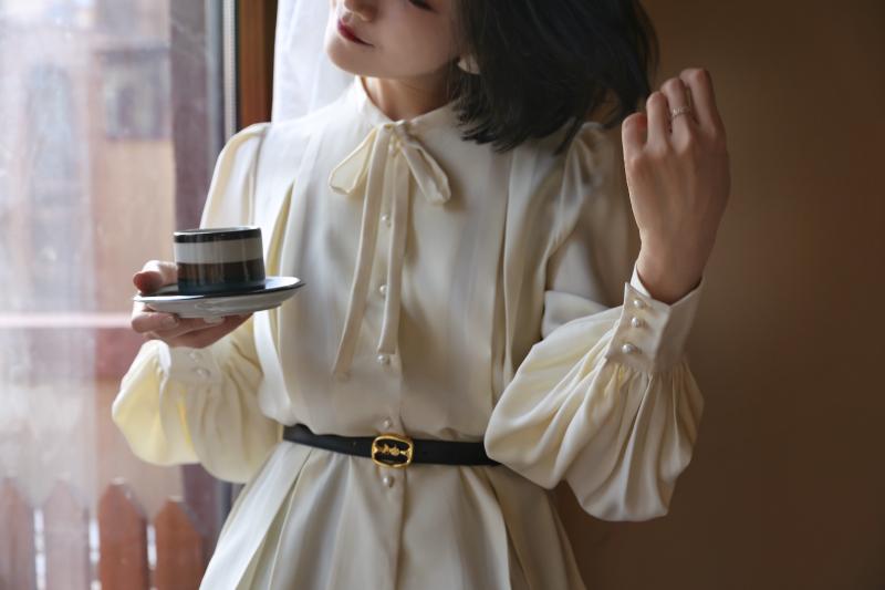 Lady Classical Ribbon Blouse