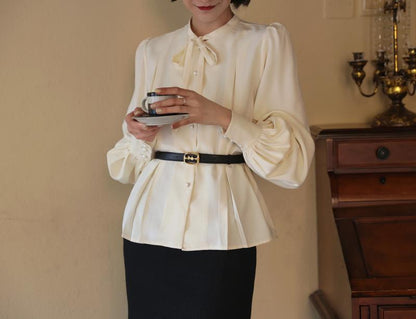 Lady Classical Ribbon Blouse