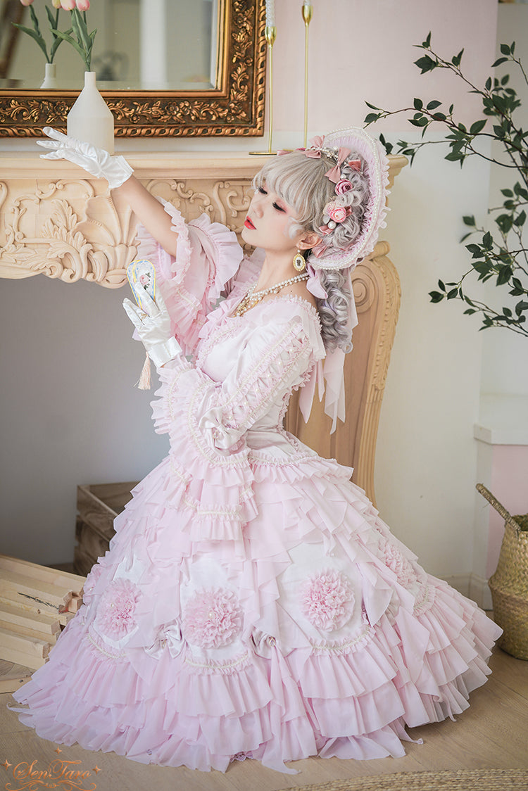 Sentaro - Snow Ear - Rococo Lolita OP Tea Party Dress