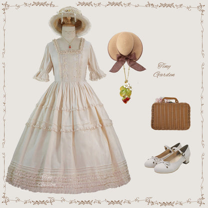 Tiny Garden - Vintage Prom - Elegance Pin Tucks Lolita OP Dress